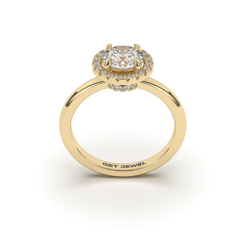 NOVA - Round 4 Prongs Halo Smooth Band