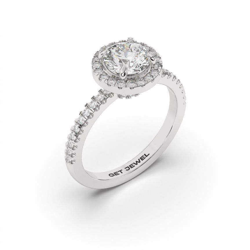 ORION - Round Halo 4 Prongs Setting Classic Micro Band