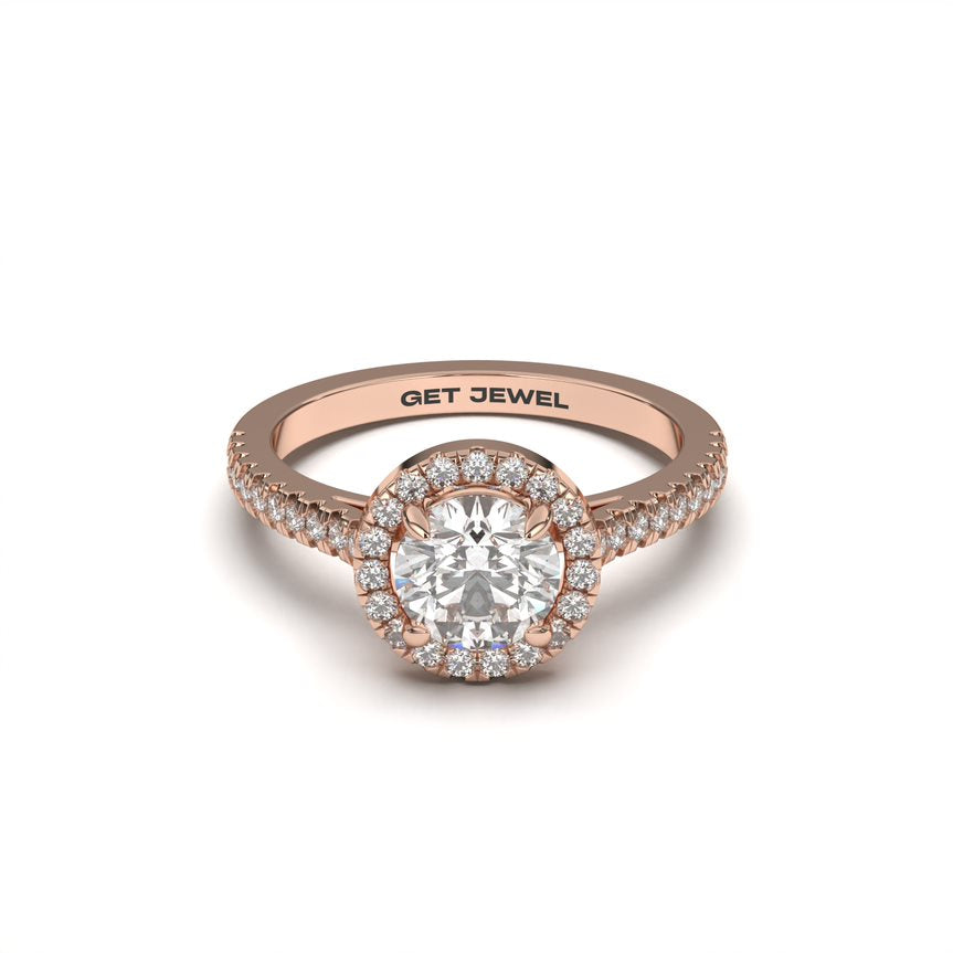 CASSIOPEIA - Round Halo 4 Prongs Setting Sleeves Micro Band