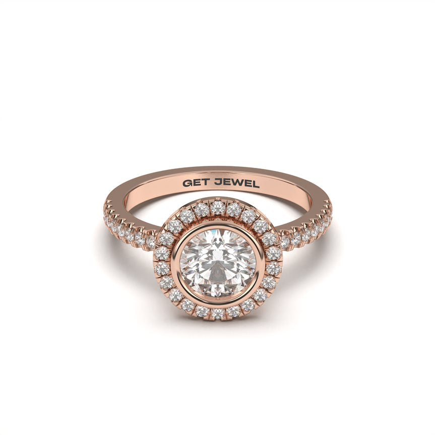 CHIC - Round Halo Bezel Setting Micro Band