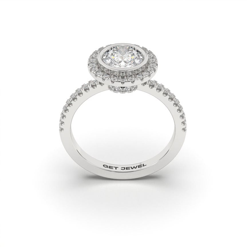CHIC - Round Halo Bezel Setting Micro Band