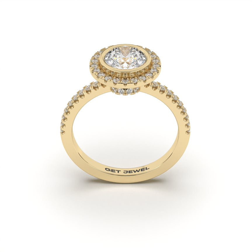 CHIC - Round Halo Bezel Setting Micro Band