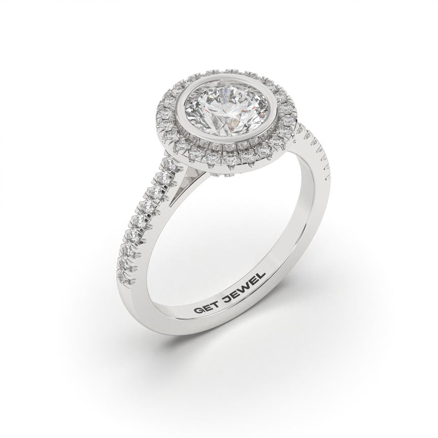 LUXE - Round Bezel Halo Setting Sleeves Micro Band