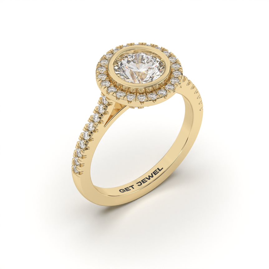 LUXE - Round Bezel Halo Setting Sleeves Micro Band