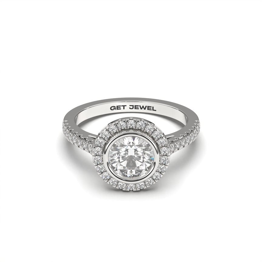 LUXE - Round Bezel Halo Setting Sleeves Micro Band