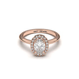 BELLE - Oval Halo 4 Prongs Setting Smooth Band