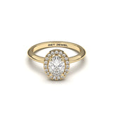 BELLE - Oval Halo 4 Prongs Setting Smooth Band