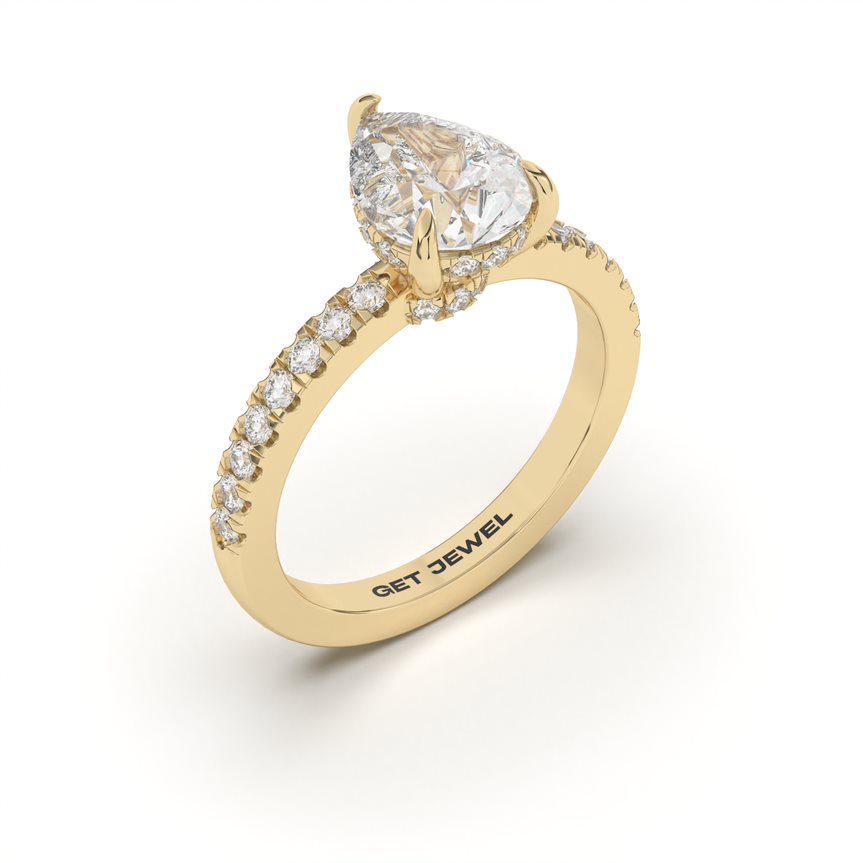 SERENE - Pear Setting Classic Band - 3 prongs