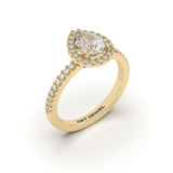 ETHEREAL Yellow - 1.03ct Pear Halo Micro Band - Lab Eco Diamond