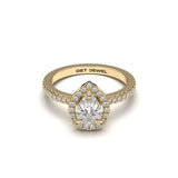 ETHEREAL Yellow - 1.03ct Pear Halo Micro Band - Lab Eco Diamond