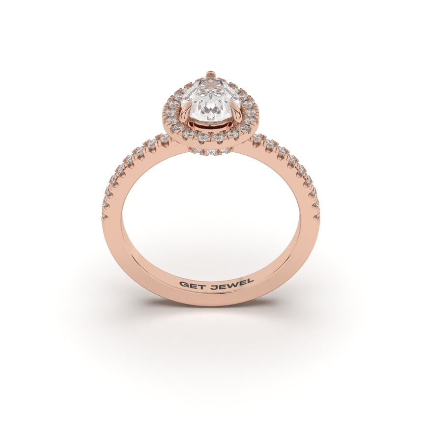 ETHEREAL - Pear Halo Setting Band - 3 Prongs