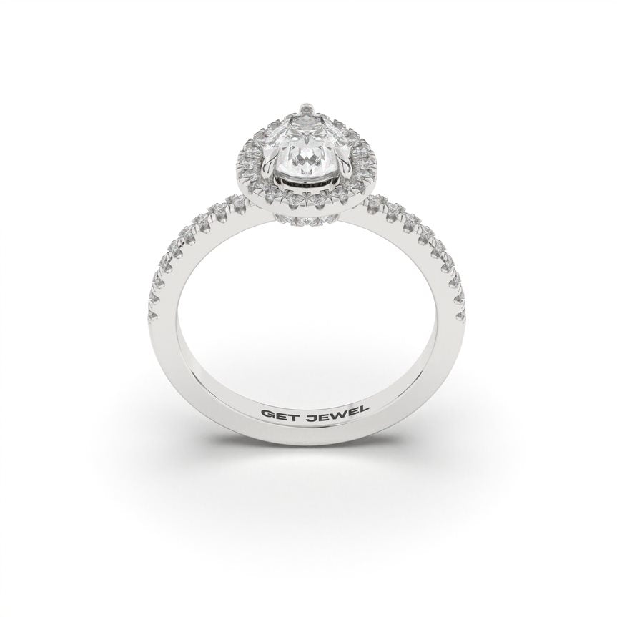 ETHEREAL - Pear Halo Setting Band - 3 Prongs