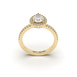 ETHEREAL Yellow - 1.03ct Pear Halo Micro Band - Lab Eco Diamond