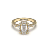 HARMONIOUS - Emerald Halo Setting Classic Micro Band