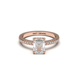 MAJESTIC Rose - 1.23ct Emerald 4 Prongs Micro Band - Lab Eco Diamond