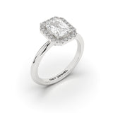 VELOUR White - 1.53ct Radiant Halo Classic Band - Lab Eco Diamond