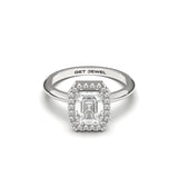VELOUR White - 1.53ct Radiant Halo Classic Band - Lab Eco Diamond