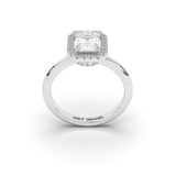VELOUR White - 1.53ct Radiant Halo Classic Band - Lab Eco Diamond