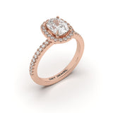 CELESTE – Cushion Halo 4 Prongs Setting with Classic Micro Band