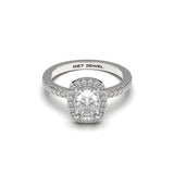 CELESTE – Cushion Halo 4 Prongs Setting with Classic Micro Band