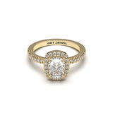 CELESTE – Cushion Halo 4 Prongs Setting with Classic Micro Band