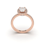 CELESTE – Cushion Halo 4 Prongs Setting with Classic Micro Band