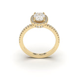 CELESTE – Cushion Halo 4 Prongs Setting with Classic Micro Band