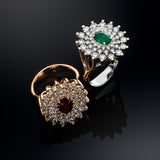 Dianna Trio Stars Ring- 18K Gold - Real Natural & Gems Diamonds