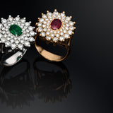 Dianna Trio Stars Ring- 18K Gold - Real Natural & Gems Diamonds