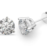 Victoria - 3 Prongs Martini Round Brilliant Stud Earring