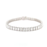 17.00 Carats Vertical Emerald Tennis Bracelet  - Lab Created Diamonds