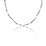 Graduated Round Tennis Necklace (3/5/10 Points)- 6 - 30 Carats - Lab or Natural Diamonds