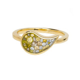 0.45CT Yellow Ombre Diamond Paisley Ring