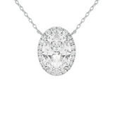 Full Halo Oval Set - 3.00ct Ring Earrings & Pendant - Lab Eco Diamonds