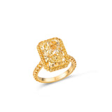 The 6.35CT Yellow Halo Sun Radiant Cut Diamond Ring