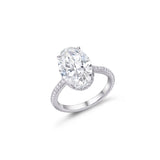A 4ct Radiant Oval Cut Diamond Ring
