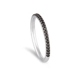 Pure Black Half Eternity Ring - Real Natural Black Diamonds