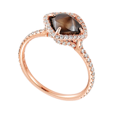 Classic Rose Gold Chocolate Natural Raw Ring