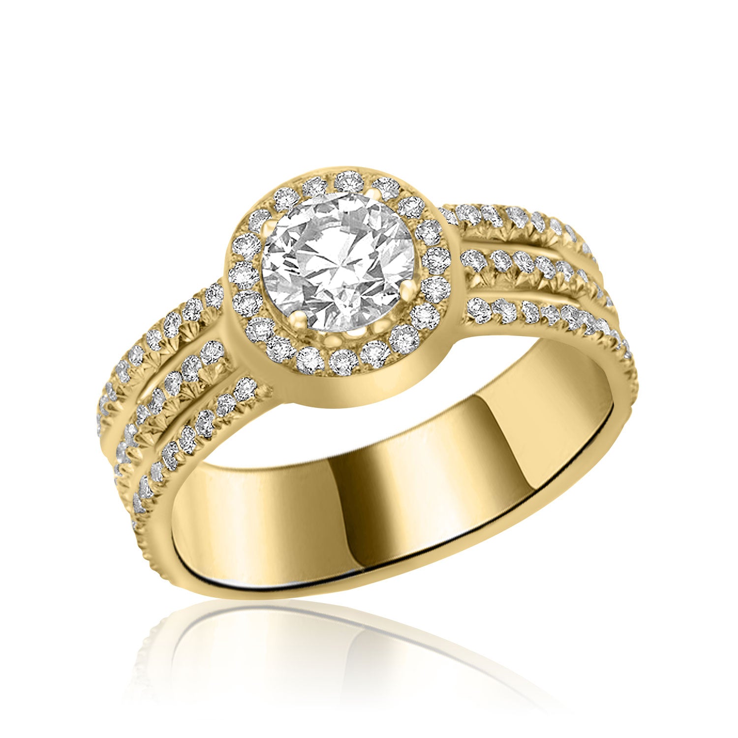 Multi Pave Of Adi - Solitaire Ring- 0.50 - 1.00 Carat