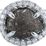 Classic White Gold - Black Natural Raw Ring