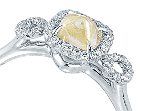 Art Deco Lemon - Yellow Natural Raw Ring