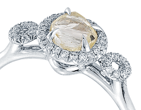 Art Deco Champagne - Yellow Natural Raw Ring