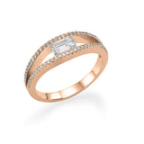 Shiny Lips - Double Pave Settings Ring- Real Natural Diamonds