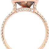 Classic Rose Gold Chocolate Natural Raw Ring