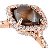 Classic Rose Gold Chocolate Natural Raw Ring
