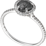 Classic White Gold - Black Natural Raw Ring