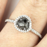 Classic White Gold - Black Natural Raw Ring