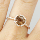 Classic Rose Gold Chocolate Natural Raw Ring