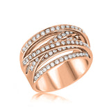 7 Rows Archery - Handmade Settings Ring- Real Natural Diamonds