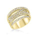 7 Rows Archery - Handmade Settings Ring- Real Natural Diamonds
